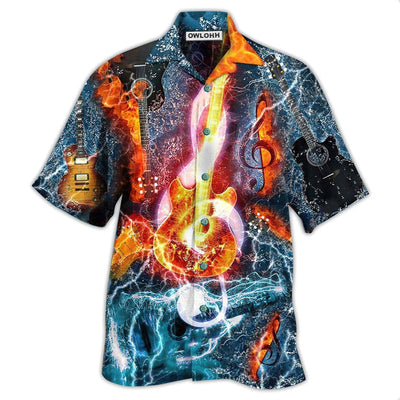 Hawaiian Shirt / Adults / S Guitar And Water - Hawaiian Shirt - Owls Matrix LTD