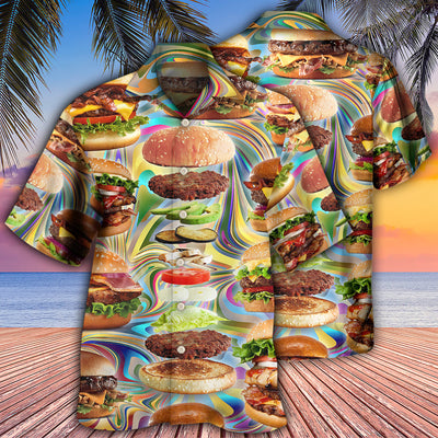 Food Lover My Love Is For Hamburger - Hawaiian Shirt - Owls Matrix LTD