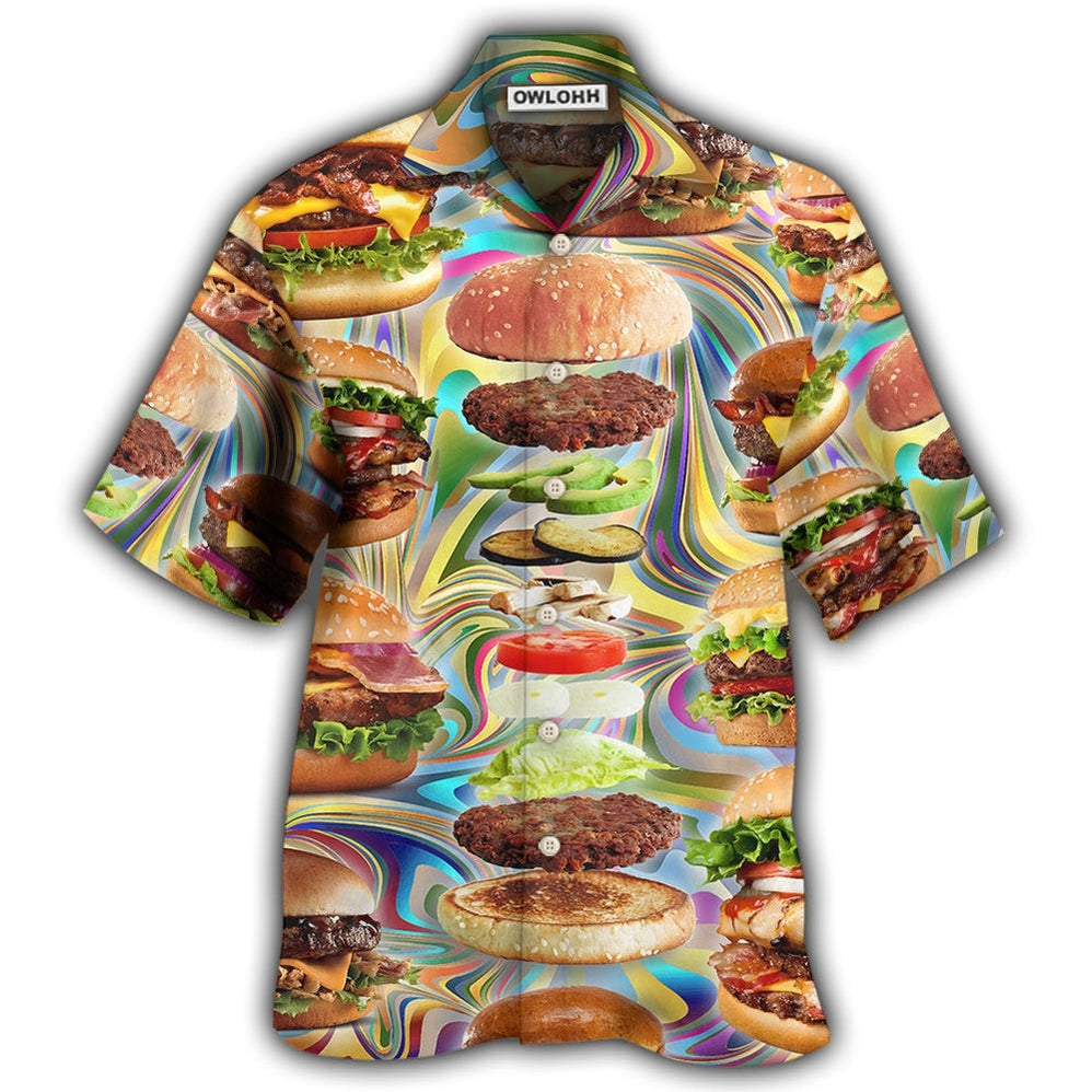 Hawaiian Shirt / Adults / S Food Lover My Love Is For Hamburger - Hawaiian Shirt - Owls Matrix LTD
