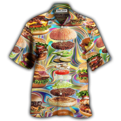 Hawaiian Shirt / Adults / S Food Lover My Love Is For Hamburger - Hawaiian Shirt - Owls Matrix LTD