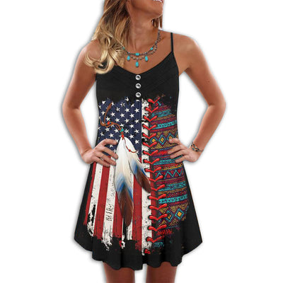Native America Summer Vibes Pattern - Summer Dress - Owls Matrix LTD