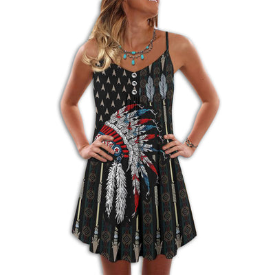 Native America Summer Vibes Cool Style - Summer Dress - Owls Matrix LTD