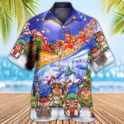 Native Funny Christmas Night - Hawaiian Shirt - Owls Matrix LTD