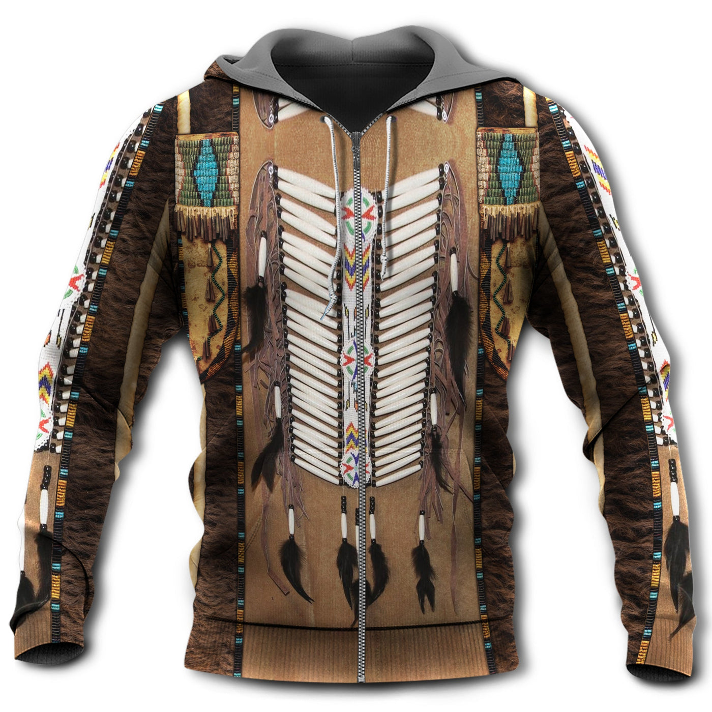 Zip Hoodie / S Native American Culture Pattern - Hoodie - Owls Matrix LTD