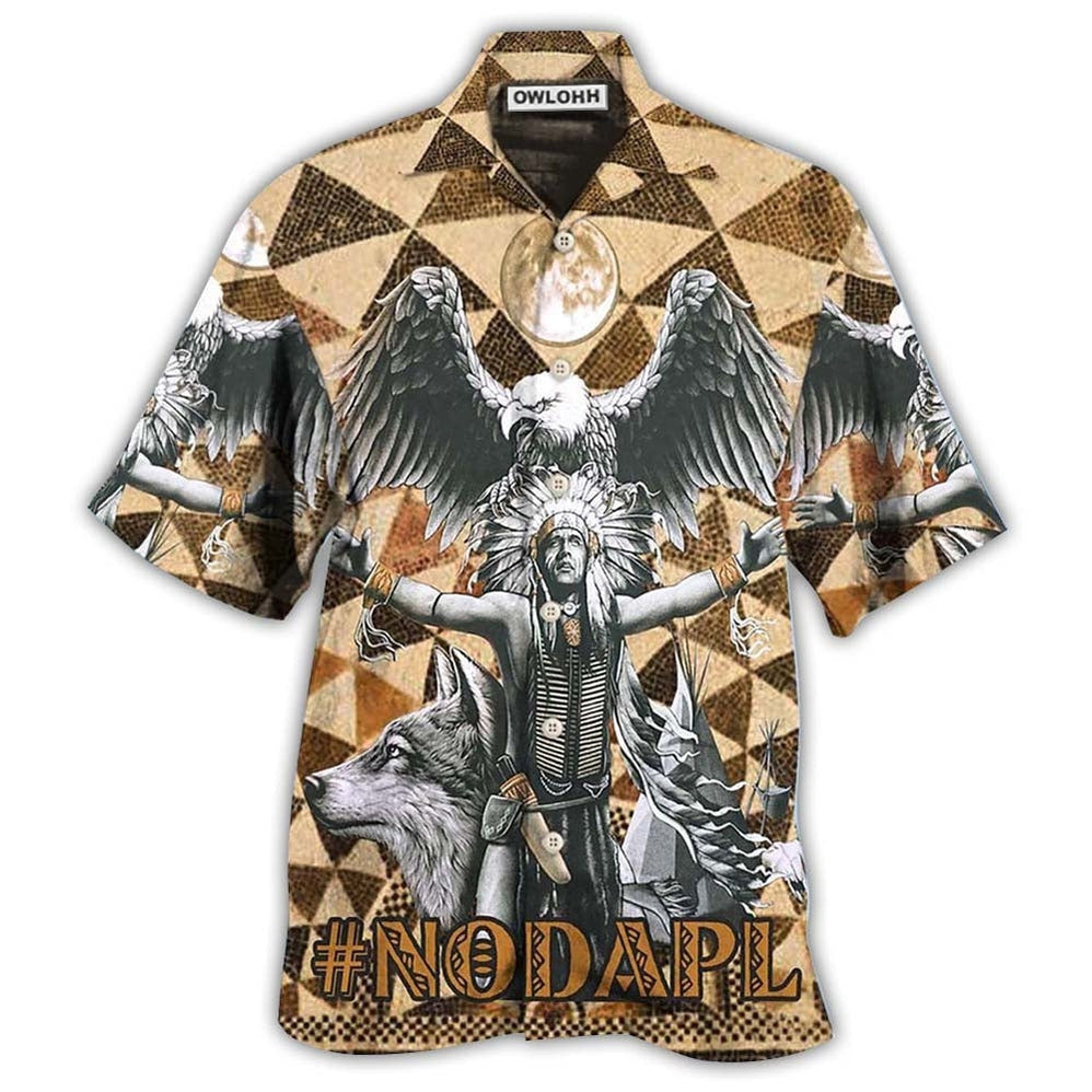 Hawaiian Shirt / Adults / S Native American Man And Eagle Strong - Hawaiian Shirt - Owls Matrix LTD