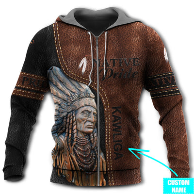Zip Hoodie / S Native American Man Pride Personalized - Hoodie - Owls Matrix LTD