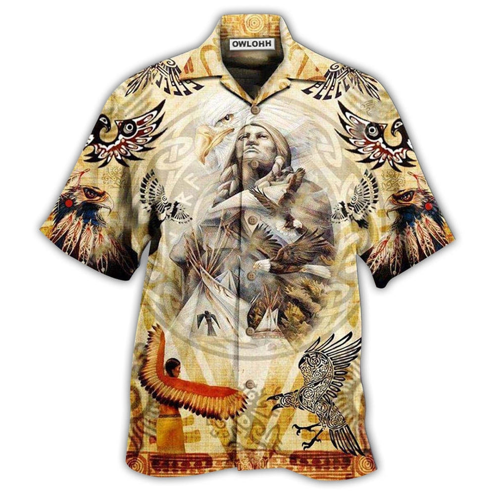 Hawaiian Shirt / Adults / S Native American Power Of Eagle Cool - Hawaiian Shirt - Owls Matrix LTD