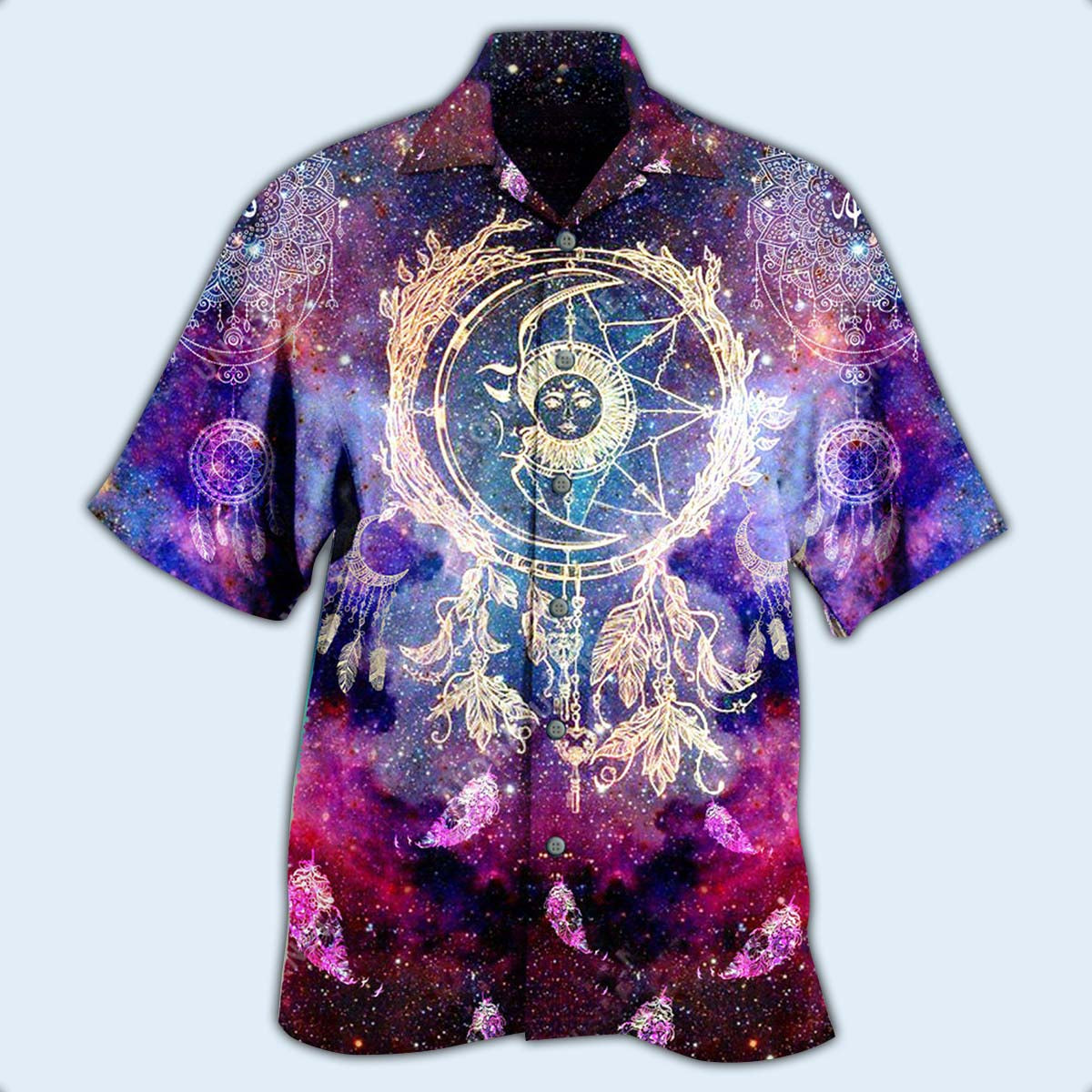 Native Dreamcatcher Moon Smile Mysterious Galaxy - Hawaiian Shirt - Owls Matrix LTD