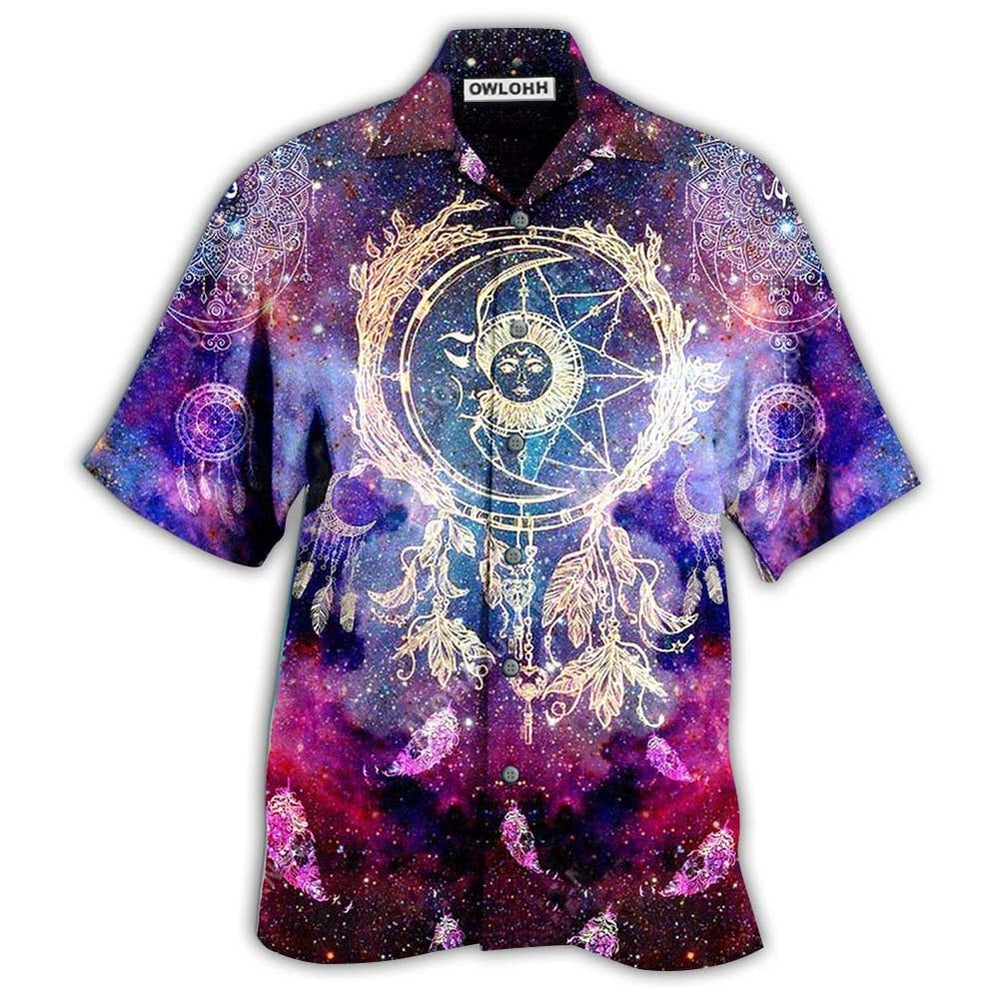 Hawaiian Shirt / Adults / S Native Dreamcatcher Moon Smile Mysterious Galaxy - Hawaiian Shirt - Owls Matrix LTD