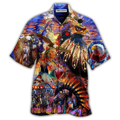 Hawaiian Shirt / Adults / S Native Eagle All My Heart - Hawaiian Shirt - Owls Matrix LTD