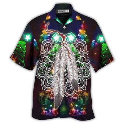 Hawaiian Shirt / Adults / S Native Feather Mandala Merry Christmas Stunning - Hawaiian Shirt - Owls Matrix LTD
