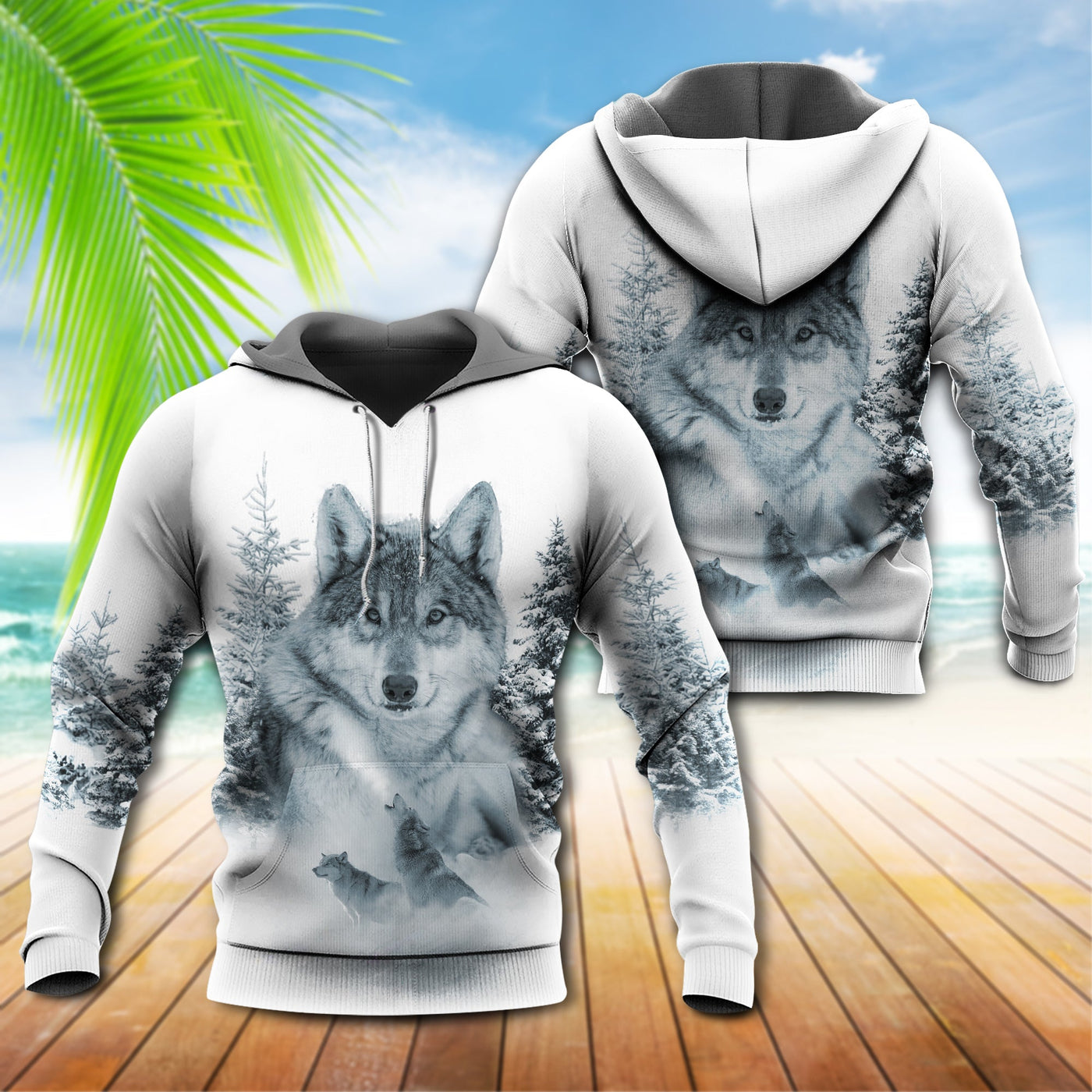 Native Life Native American Culture Wolf In The Snow - Hoodie - Owls Matrix LTD