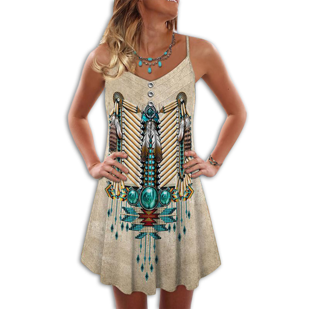 Native Peaceful Vibes Old - Summer Dress - Owls Matrix LTD