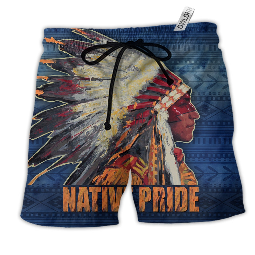 Beach Short / Adults / S Native Pride Style Love Peace - Beach Short - Owls Matrix LTD