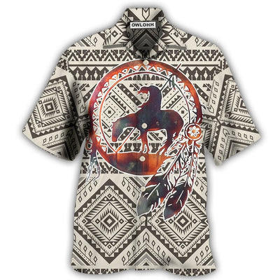 Hawaiian Shirt / Adults / S Native Style Cool Love Peace Pattern Feather - Hawaiian Shirt - Owls Matrix LTD