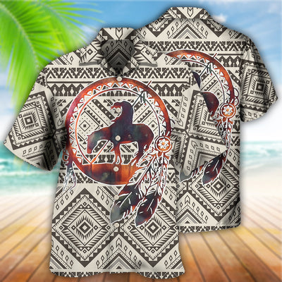 Native Style Cool Love Peace Pattern Feather - Hawaiian Shirt - Owls Matrix LTD