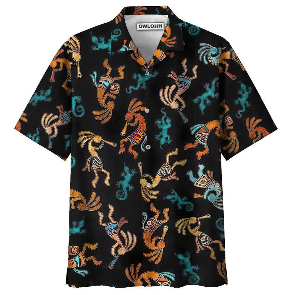 Hawaiian Shirt / Adults / S Native Style Love Peace Black Style - Hawaiian Shirt - Owls Matrix LTD