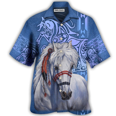 Hawaiian Shirt / Adults / S Native Style Love Peace Horse - Hawaiian Shirt - Owls Matrix LTD