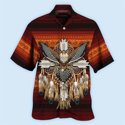 Native Style Love Peace Eagle - Hawaiian Shirt - Owls Matrix LTD