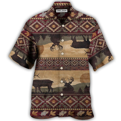 Hawaiian Shirt / Adults / S Native Style Love Peace Moose - Hawaiian Shirt - Owls Matrix LTD