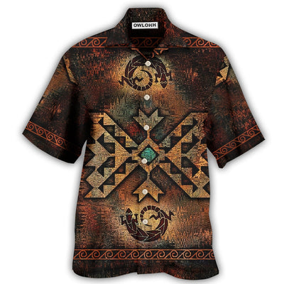 Hawaiian Shirt / Adults / S Native Style Love Peace Old Pattern - Hawaiian Shirt - Owls Matrix LTD