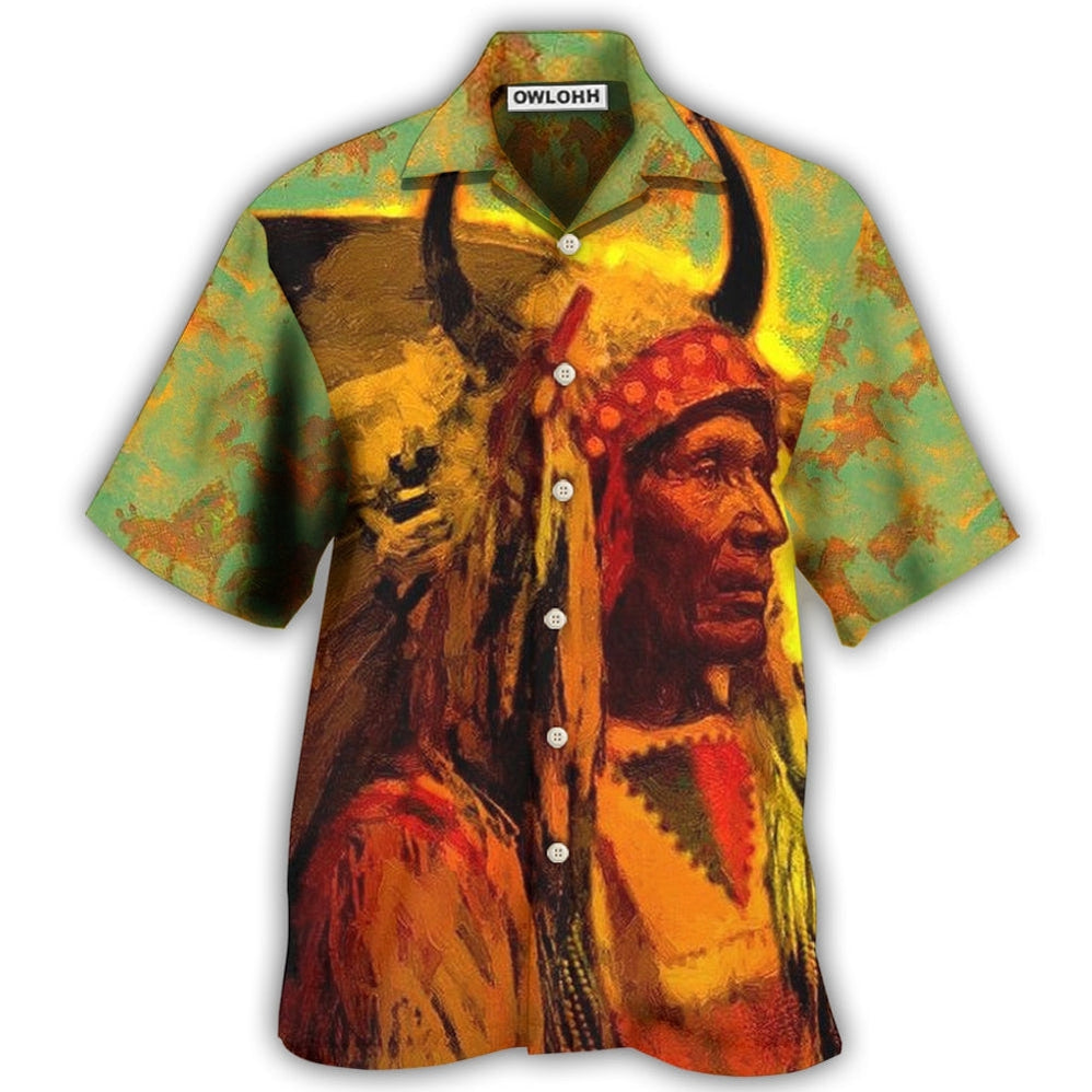 Hawaiian Shirt / Adults / S Native Style Love Peace Orange - Hawaiian Shirt - Owls Matrix LTD