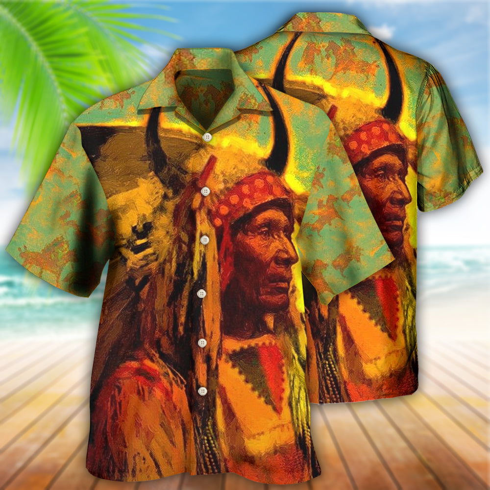 Native Style Love Peace Orange - Hawaiian Shirt - Owls Matrix LTD