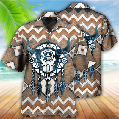 Native Style Love Peace Skull Dreamcather - Hawaiian Shirt - Owls Matrix LTD