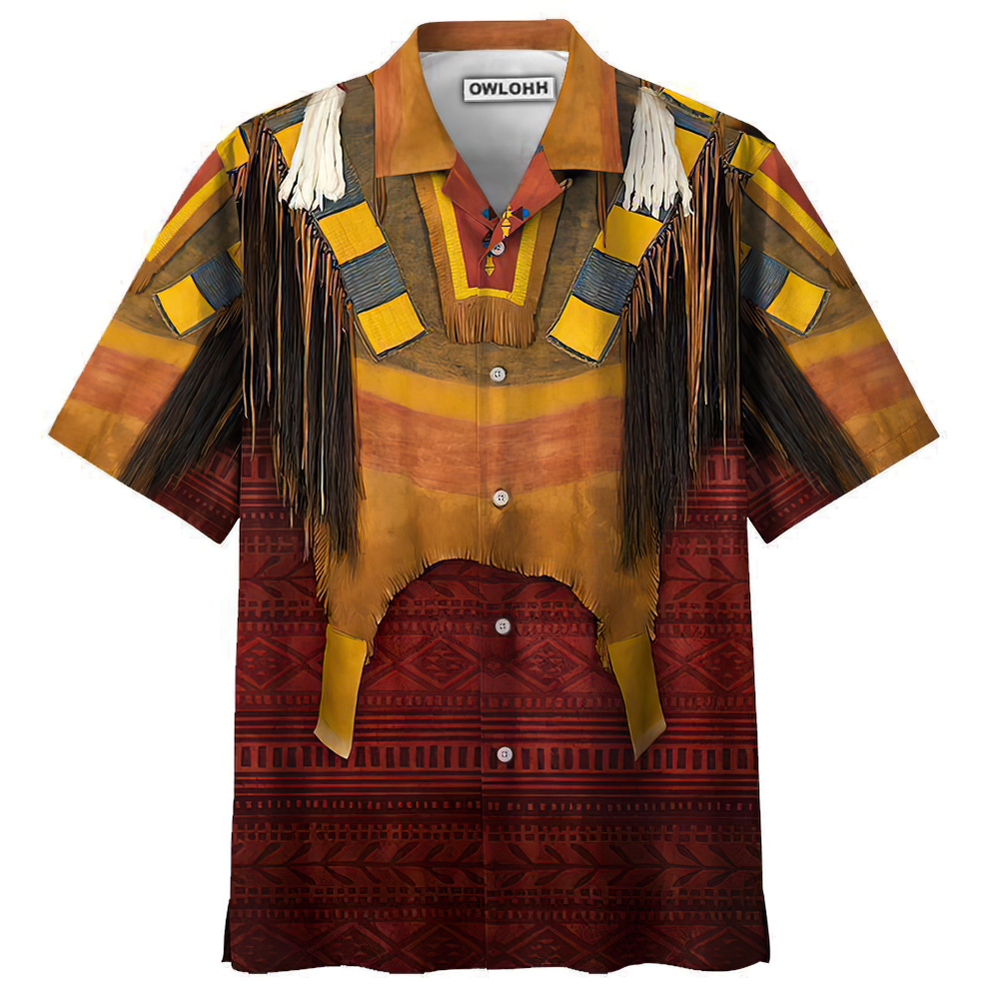 Hawaiian Shirt / Adults / S Native Style Love Peace Yellow - Hawaiian Shirt - Owls Matrix LTD