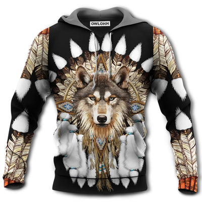 Unisex Hoodie / S Native Wolf And Feather So Amazing - Hoodie - Owls Matrix LTD