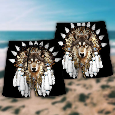 Native Wolf Basic Black Style - Beach Short - Owls Matrix LTD