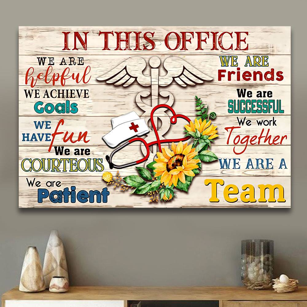 Nurse We Are Team In This Office - Horizontal Poster - Owls Matrix LTD