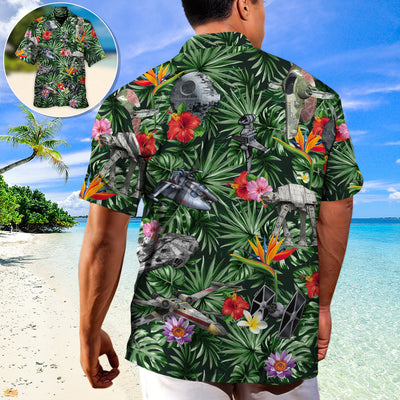Star Wars Space Ships Tropical Forest - Hawaiian Shirt For Men, Women, Kids - Owl Ohh-Owl Ohh