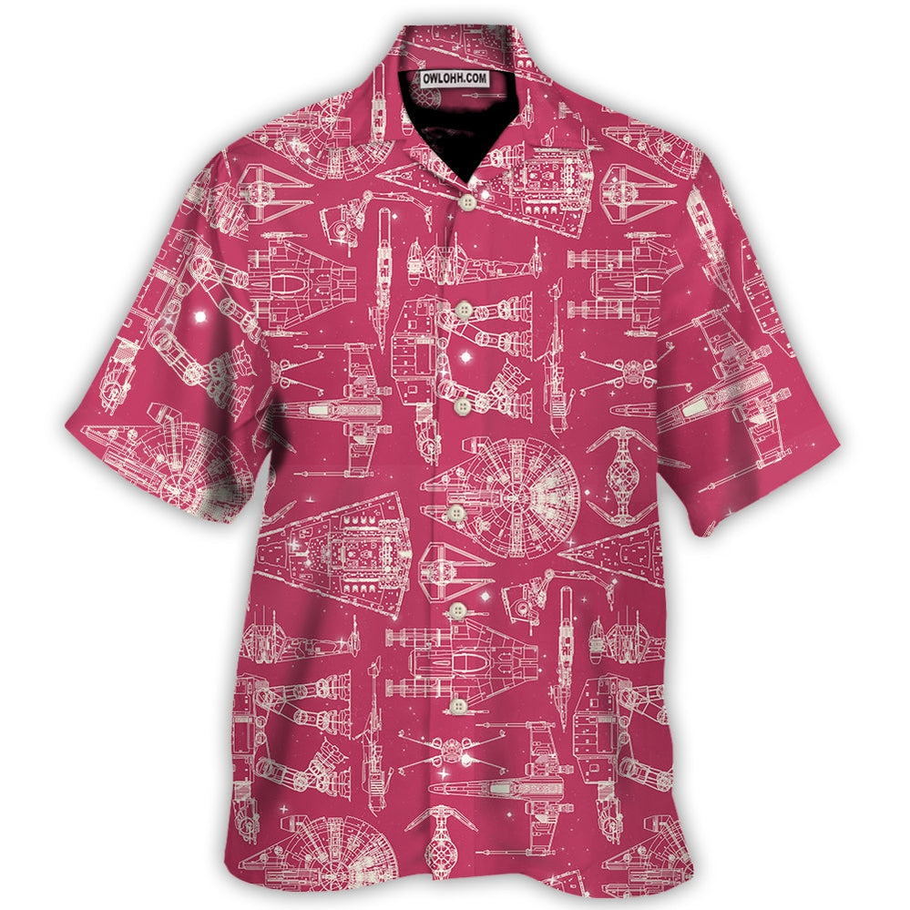 SPACE SHIPS STAR WARS PINK - Hawaiian Shirt For Men, Women, Kids - Owl Ohh-Owl Ohh