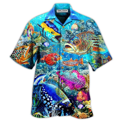 Hawaiian Shirt / Adults / S Ocean The Treasure Under The Waves - Hawaiian Shirt - Owls Matrix LTD