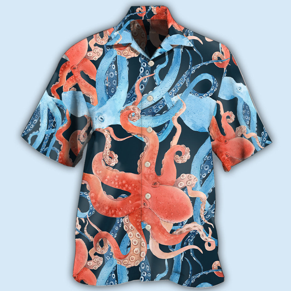 Octopus Colorful Ocean Life Basic - Hawaiian Shirt - Owls Matrix LTD