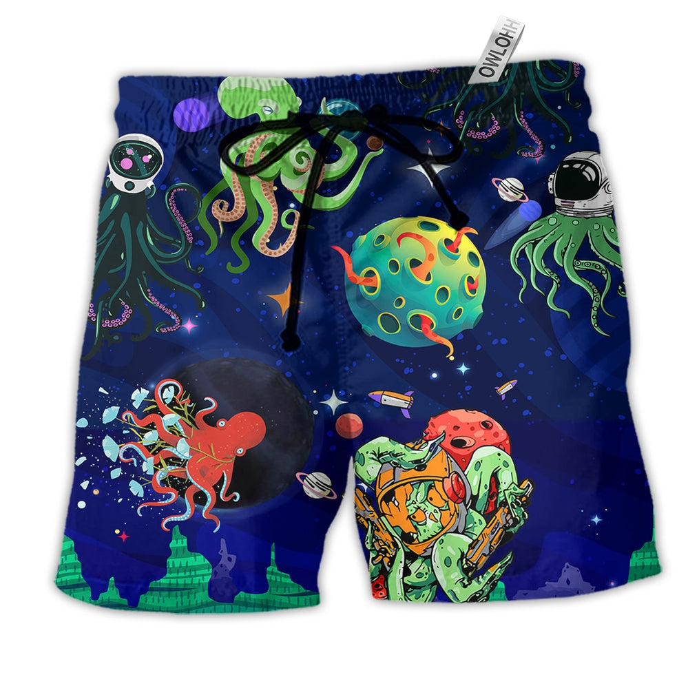 Beach Short / Adults / S Octopus Astronaut Galaxy Cool Style - Beach Short - Owls Matrix LTD