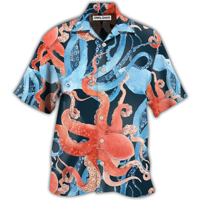 Hawaiian Shirt / Adults / S Octopus Colorful Ocean Life Basic - Hawaiian Shirt - Owls Matrix LTD