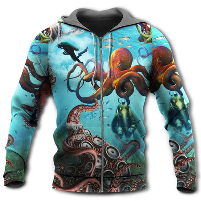 Zip Hoodie / S Octopus Protect Ocean - Hoodie - Owls Matrix LTD