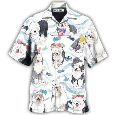 Hawaiian Shirt / Adults / S Old English Sheepdog Dog So Cute Art - Hawaiian Shirt - Owls Matrix LTD