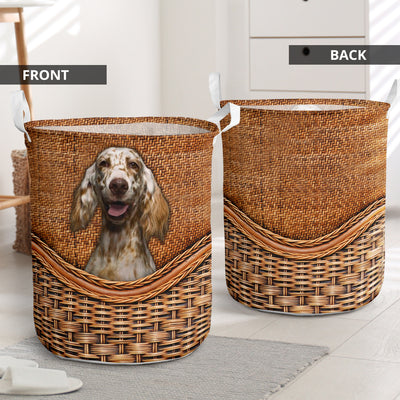Dog Orange Belton Rattan Teaxture - Laundry Basket - Owls Matrix LTD