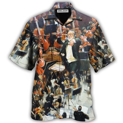 Hawaiian Shirt / Adults / S Orchestra So Excited Music Lover - Hawaiian Shirt - Owls Matrix LTD