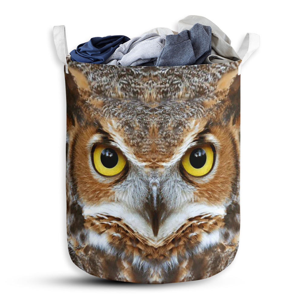 Owl Face And Butt - Laundry Basket - Owls Matrix LTD
