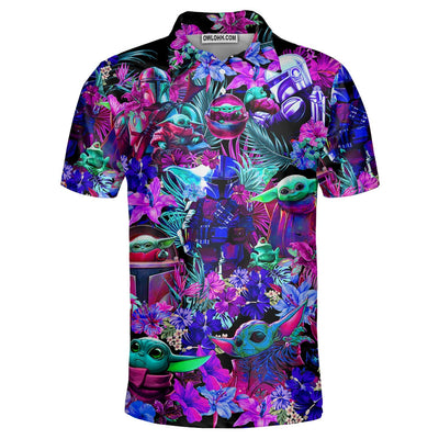 Special Star Wars Baby Yoda Synthwave - Polo Shirt