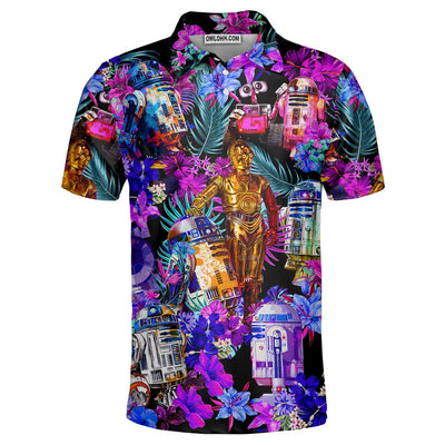 Special Star Wars R2-D2 With Friends Synthwave - Polo Shirt