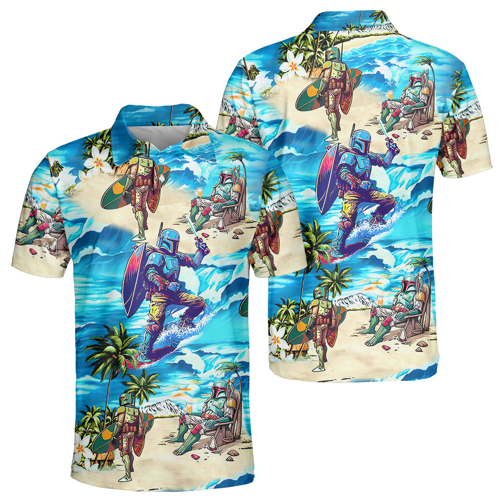 Boba Fett Star Wars Surfing - Polo Shirt