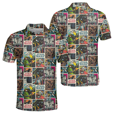 Star Wars Print Comic Pattern - Polo Shirt