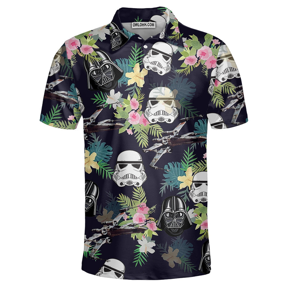 Star Wars Darth Vader Stormtrooper Helmet Tropical Pattern - Polo Shirt