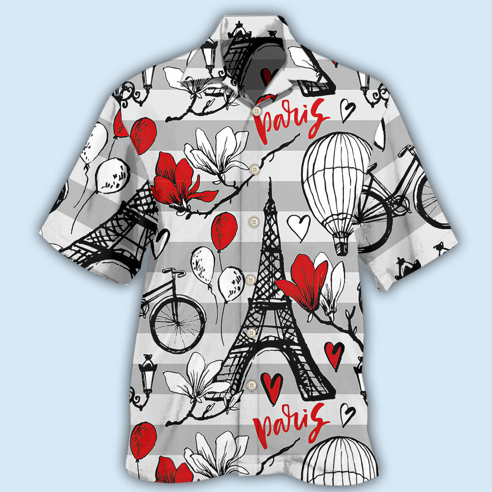 Paris Romantic Love Heart - Hawaiian Shirt - Owls Matrix LTD