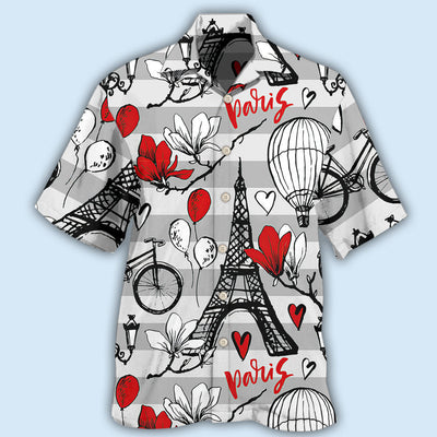 Paris Romantic Love Heart - Hawaiian Shirt - Owls Matrix LTD
